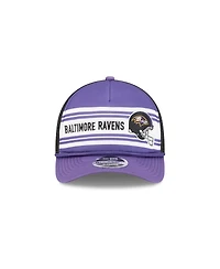 New Era Men's Purple Baltimore Ravens Linear A-Frame 9FORTY Adjustable Hat