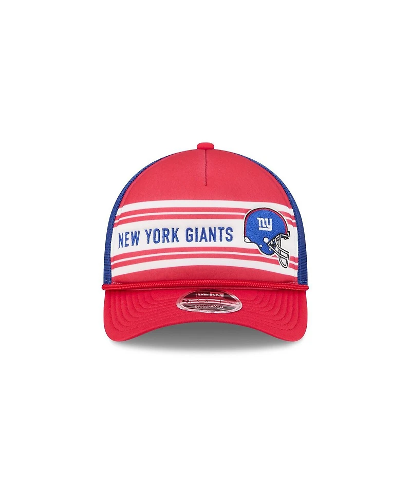 New Era Men's Red New York Giants Linear A-Frame 9FORTY Adjustable Hat