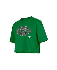 New Era Girl's Kelly Green Philadelphia Eagles Flip Sequin Boxy T-Shirt