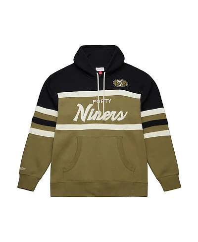 Mitchell & Ness Men's Olive San Francisco 49ers Logo Head Coach Hoodie