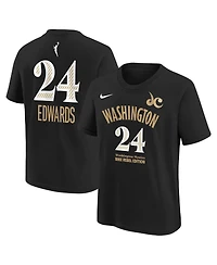 Nike Big Boys and Girls Aaliyah Edwards Black Washington Mystics Draft Rebel Edition Name Number T-Shirt