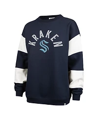 '47 Brand Women's Deep Sea Blue Seattle Kraken Eephus Barred Pullover Sweatshirt