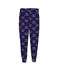 Outerstuff Toddler Purple Baltimore Ravens All-Over-Print Long Sleeve T-Shirt and Pants Sleep Set