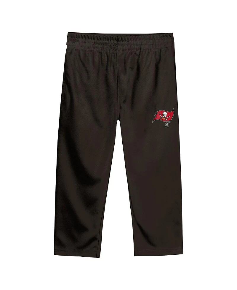 Outerstuff Toddler Red/Pewter Tampa Bay Buccaneers Red Zone V-Neck T-Shirt Pants Set