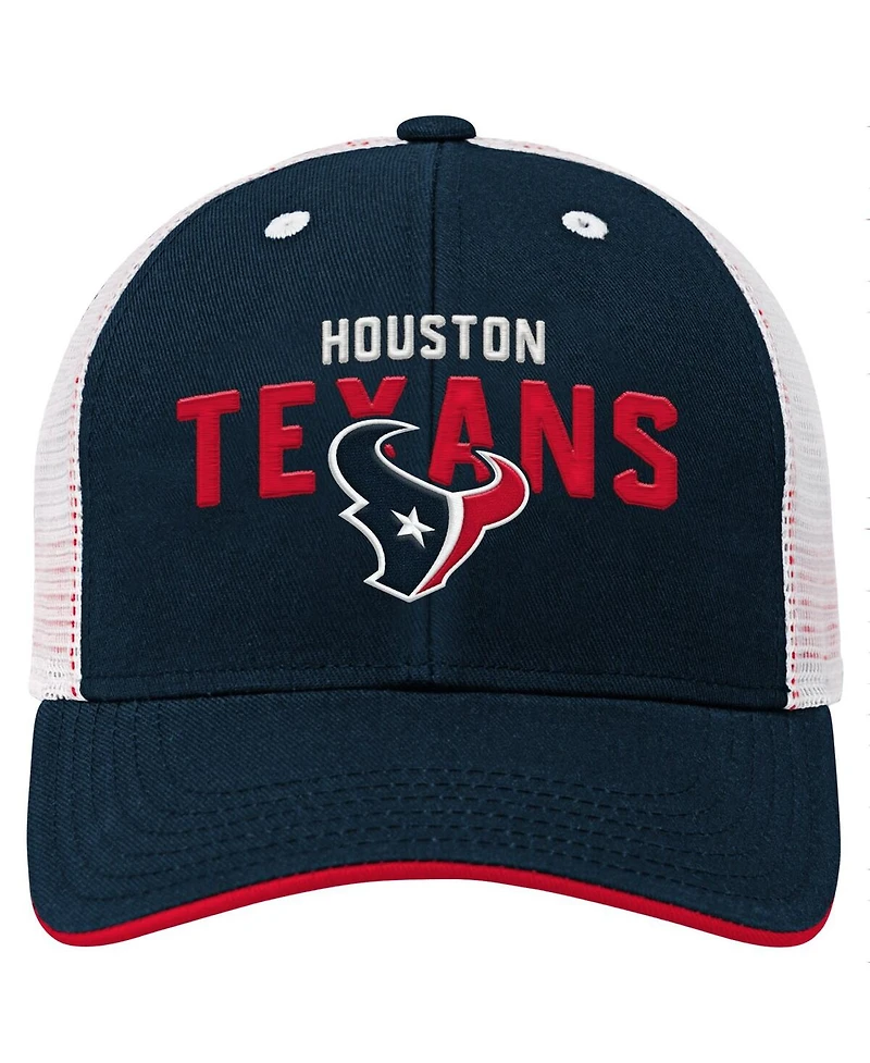Outerstuff Big Boys and Girls Navy Houston Texans Core Lockup Trucker Adjustable Hat