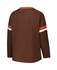 Fanatics Women's Brown Cleveland Browns Plus Won Done Lace-Up V-Neck Long Sleeve T-Shirt