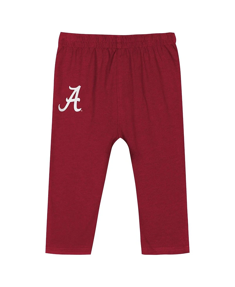 Outerstuff Baby Boys and Girls Alabama Crimson Tide Double Up Long Sleeve Bodysuit Pant Set