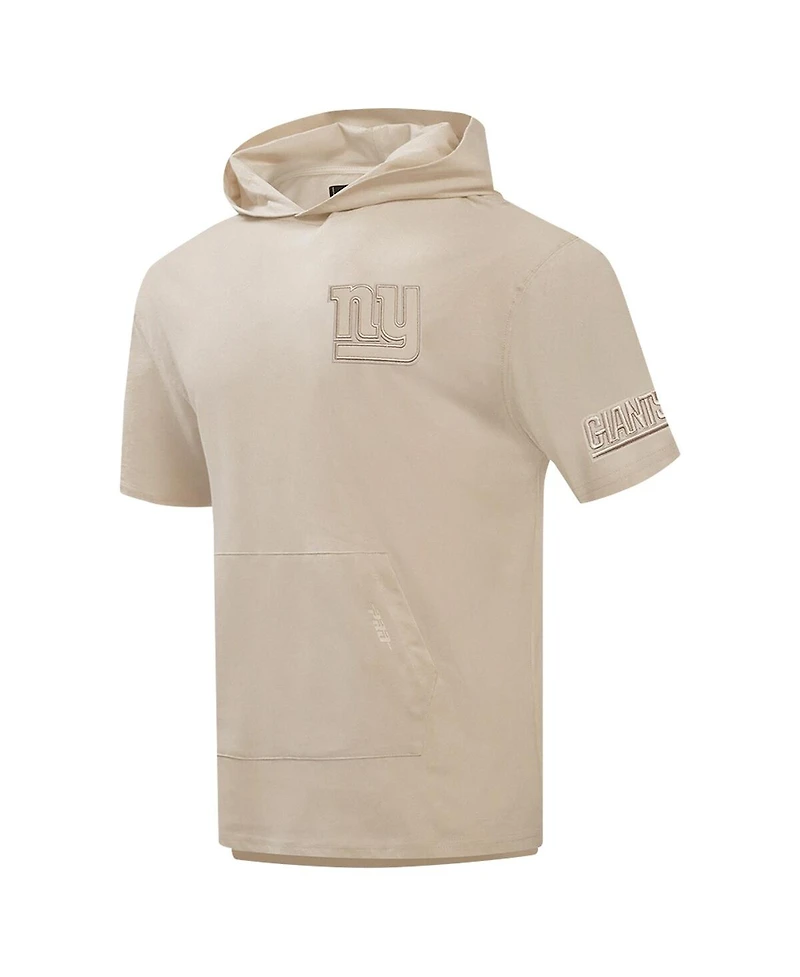 Pro Standard Men's Tan New York Giants Neutrals Capsule Short Sleeve Pullover Hoodie