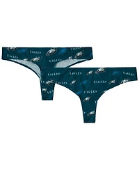 Concepts Sport Women's Midnight Green Philadelphia Eagles Mosaic All Over Print Thong