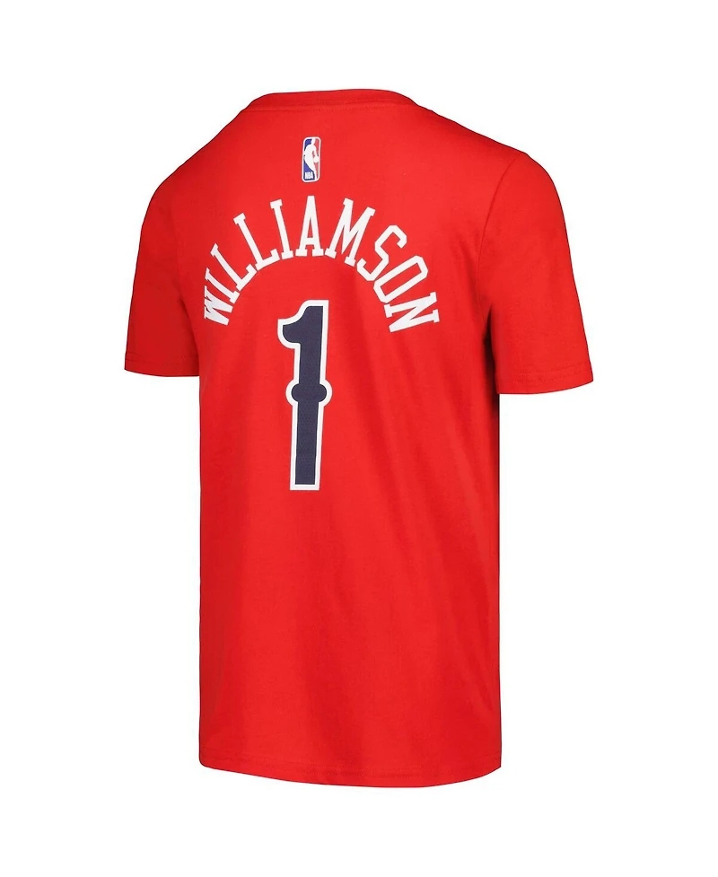 Jordan Big Boys and Girls Zion Williamson Red New Orleans Pelicans Name Number Statement T-Shirt