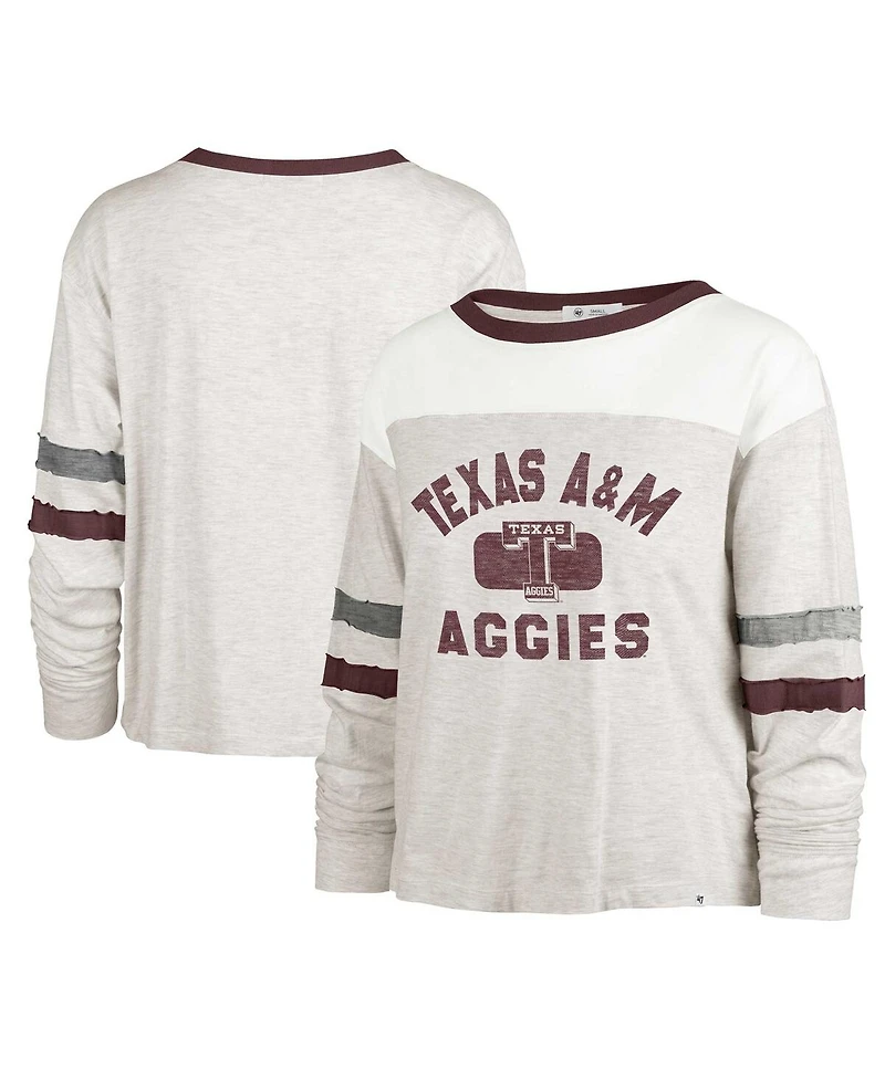 '47 Brand Women's Oatmeal Texas A M Aggies Vault All Class Lena Long Sleeve T-Shirt