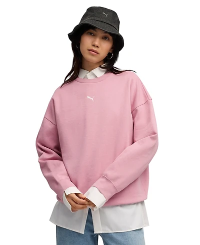 Puma Women's Essential Oversized Crew Fleece Sweatshirt