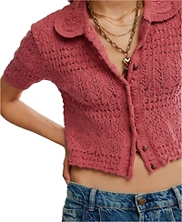 Free People Women's Crochet Daylight Cardigan Sweater