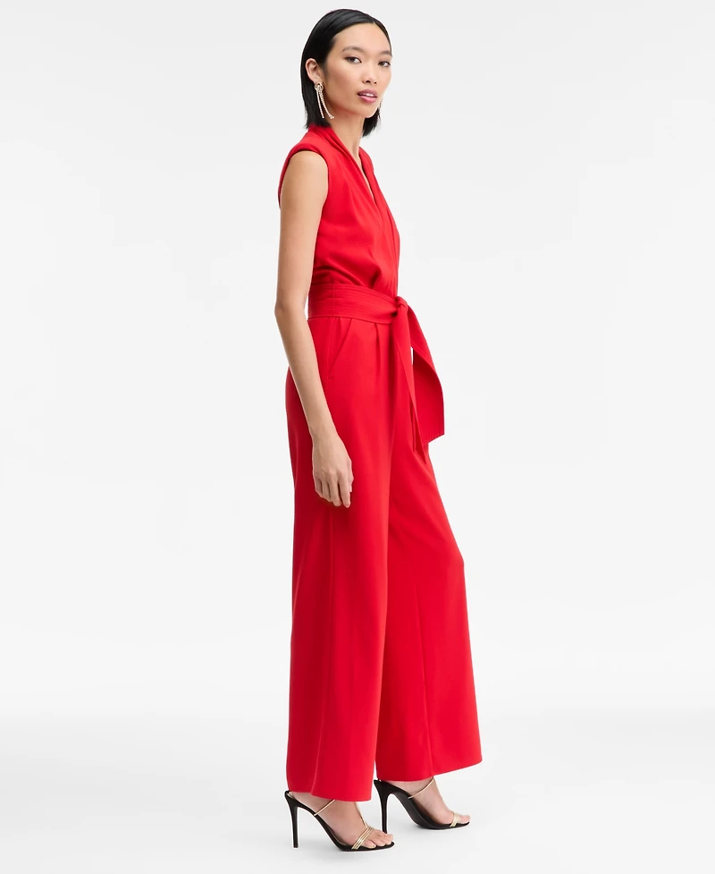 I.n.c. International Concepts Women's Sleeveless Shawl-Collar Jumpsuit, Macy's Exclusive