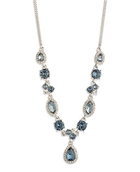Givenchy Glass Stone Extender Pendant Necklace Gold Tone