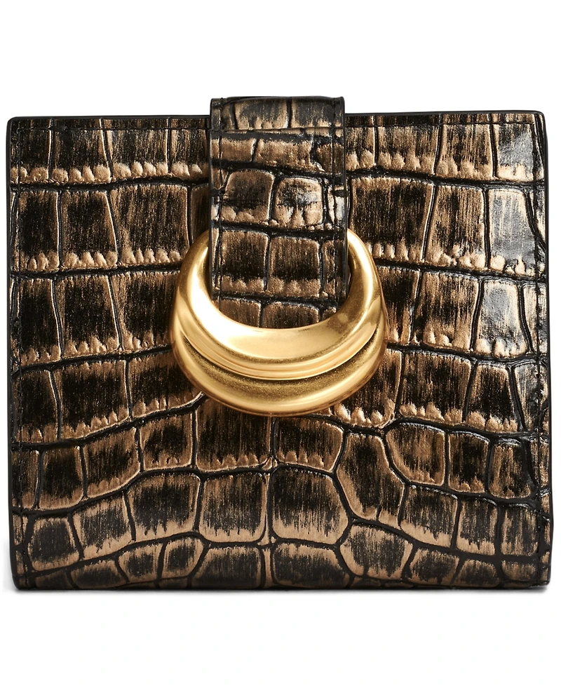 Donna Karan New York Women's Valley Stream Metallic Croco Small Wallet