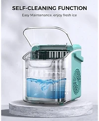 Cowsar Countertop Ice Maker Machine, 8 Cubes 6 mins, 26lb/Day with 2 Sizes- Portable Mini, Basket/Scoop for Home/Party/Bar