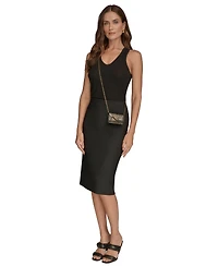Donna Karan New York Women's Malverne Metallic Croco String Wallet