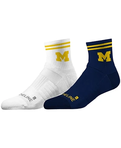 Strideline Men's and Women's Michigan Wolverines Premium Knit 2-Pack Half Calf Socks Set