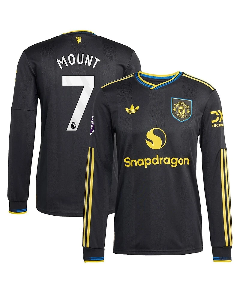Adidas Men's Mason Mount Black Manchester United 2025/26 Third Authentic Long Sleeve Player Jersey