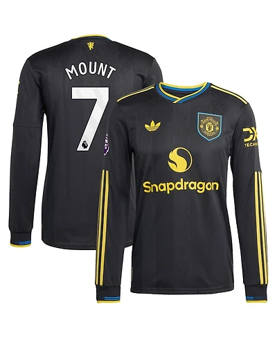 Adidas Men's Mason Mount Black Manchester United 2025/26 Third Authentic Long Sleeve Player Jersey