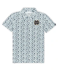 Garb Toddler White/Navy Notre Dame Fighting Irish Tom Allover Print Performance Polo Shirt