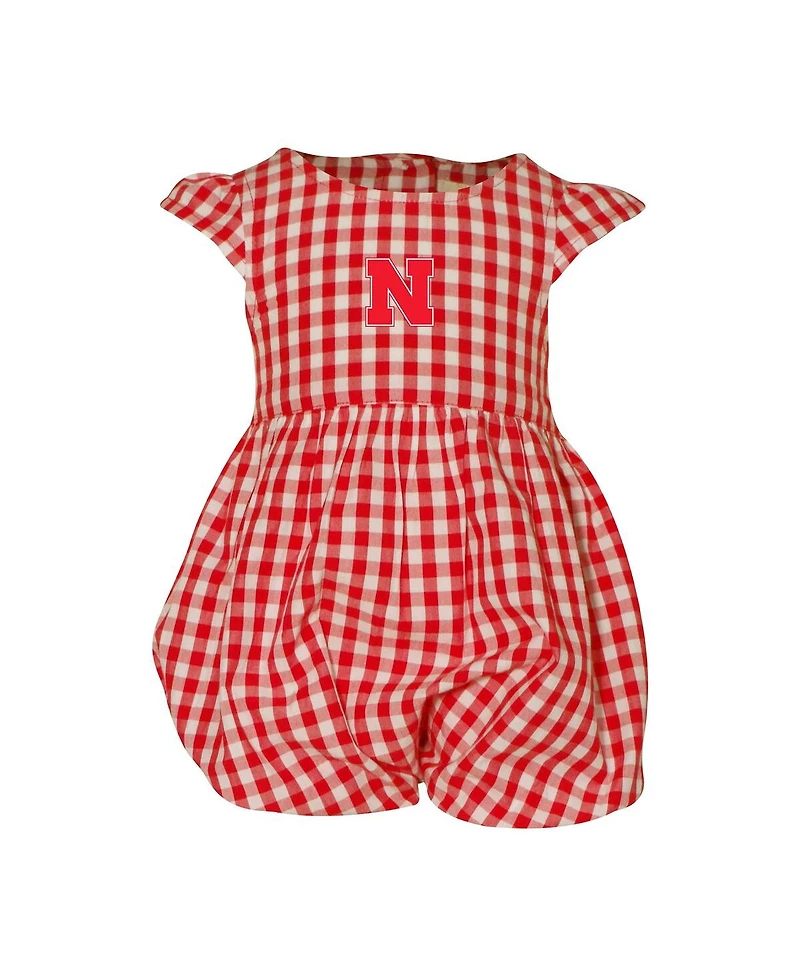 Garb Baby Girls Scarlet Nebraska Huskers Cara Gingham Ruffled Bodysuit