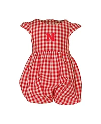 Garb Baby Girls Scarlet Nebraska Huskers Cara Gingham Ruffled Bodysuit