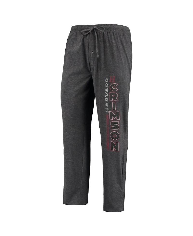 Concepts Sport Men's Heathered Charcoal/Crimson Harvard Crimson Meter Top and Pants Sleep Set
