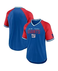 Fanatics Men's Royal/Red New York Giants Hashmark Raglan T-Shirt