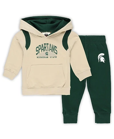 Wes & Willy Baby Boys and Girls 2-Piece Michigan State Spartans Color Block Pullover Hoodie Sweatpants Set