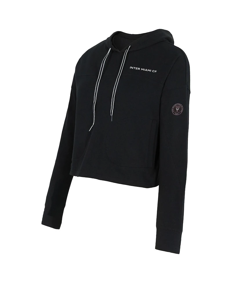 Concepts Sport Women's Black Inter Miami Cf Elevation Tri-Blend Long Sleeve Pullover Hoodie