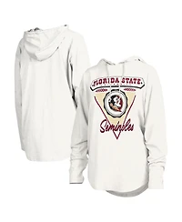 Pressbox Women's White Florida State Seminoles San Bruno Hoodie Long Sleeve T-Shirt