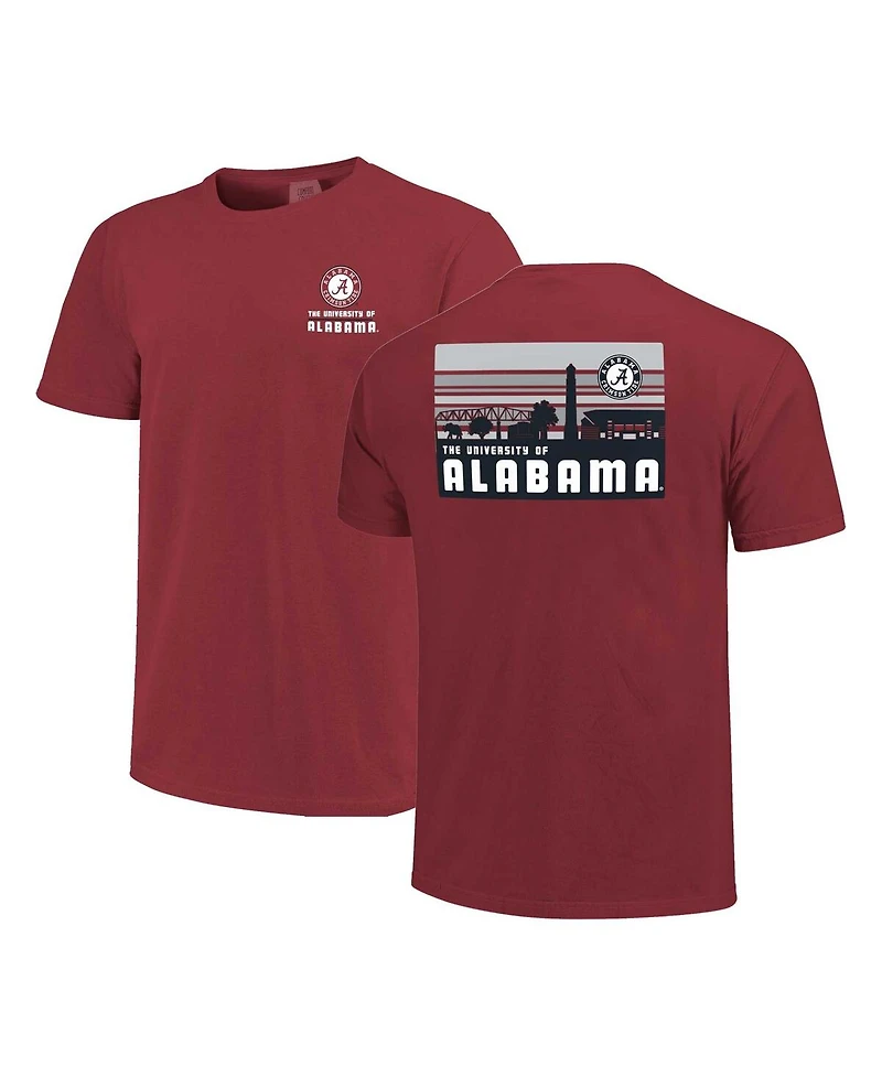 Image One Men's Crimson Alabama Tide Striped Campus Skyline T-Shirt