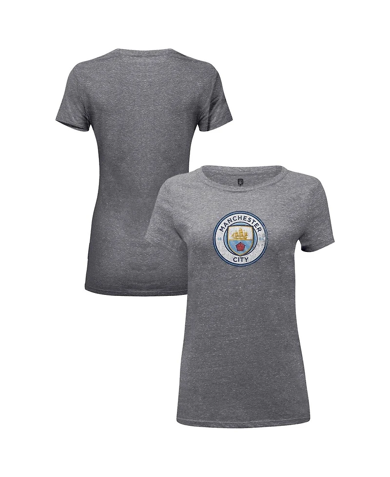 1863FC Women's Heather Gray Manchester City Color Badge Tri-Blend T-Shirt