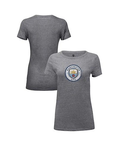 1863FC Women's Heather Gray Manchester City Color Badge Tri-Blend T-Shirt