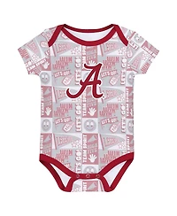 Outerstuff Baby Boys and Girls Alabama Crimson Tide Sunday Comics 3-Pack Bodysuit Set