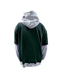 Profile Men's Green/Heather Gray Green Bay Packers Big Tall Twofer Pullover Hoodie