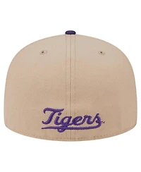 New Era Men's Khaki Lsu Tigers Throwback Two-Tone 59FIFTY Fitted Hat