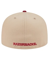 New Era Men's Khaki Arkansas Razorbacks Two-Tone 59FIFTY Fitted Hat