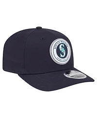 New Era Men's Navy Seattle Mariners Circle Patch 9SEVENTY Stretch-Snap Hat