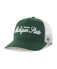 '47 Brand Men's and Women's Dark Green Michigan State Spartans Contemporary Basics Foundation Trucker Hitch Adjustable Hat