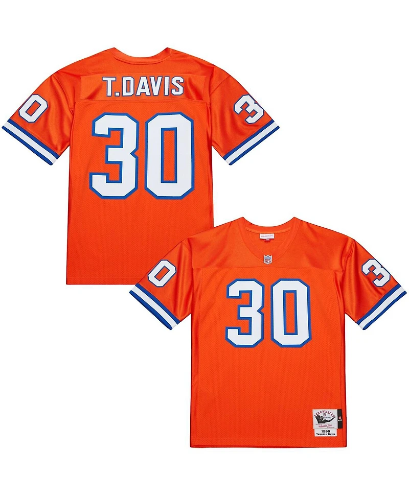 Mitchell & Ness Men's Terrell Davis Orange Denver Broncos 1995 Authentic Throwback Retired Player Jersey