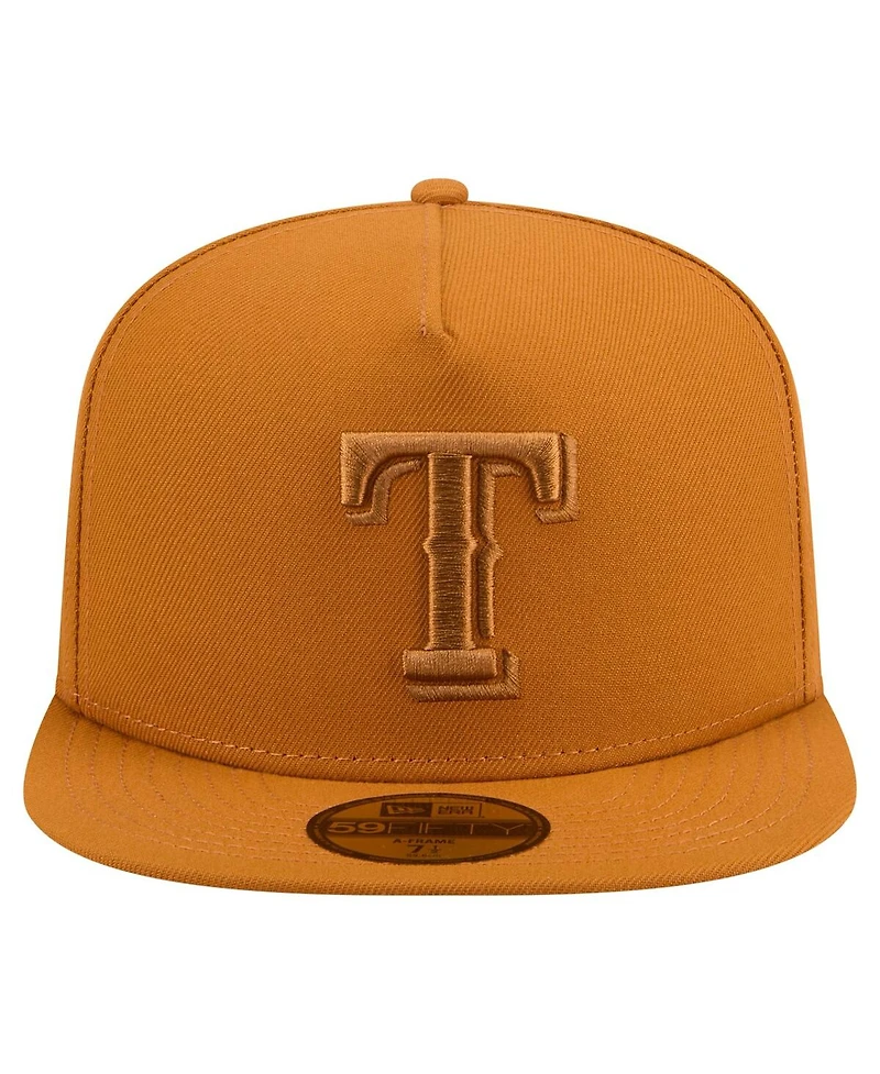 New Era Men's Orange Texas Rangers Color Pack A-Frame 59FIFTY Fitted Hat