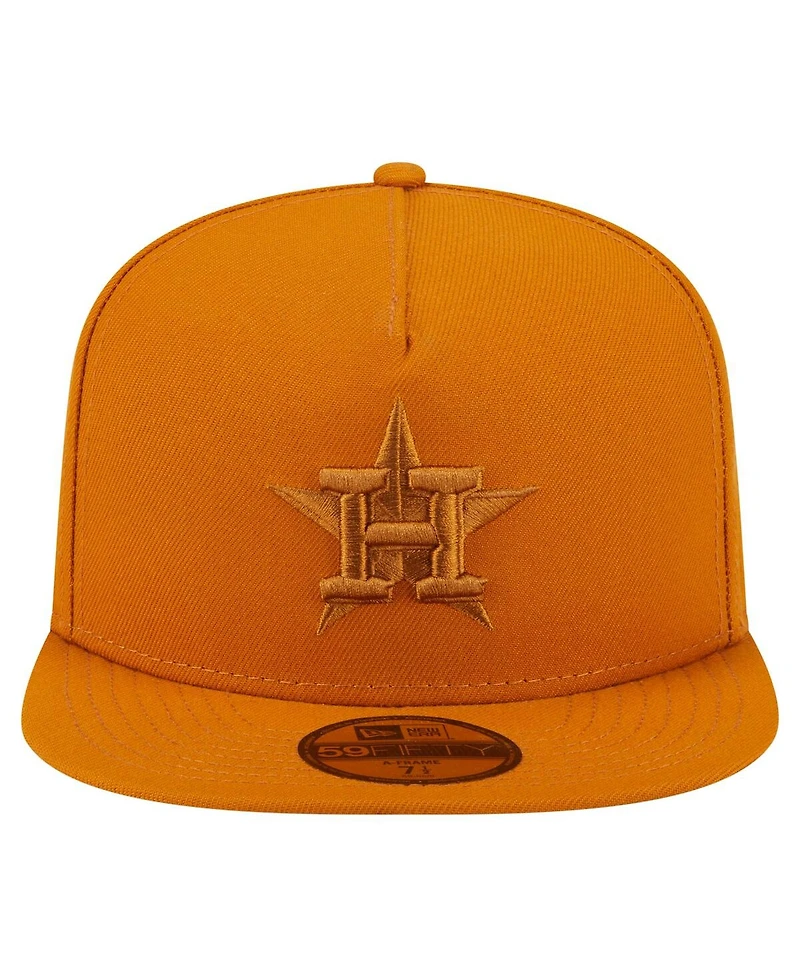 New Era Men's Orange Houston Astros Color Pack A-Frame 59FIFTY Fitted Hat