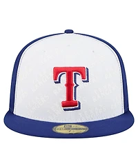 New Era Men's White/Royal Texas Rangers Repeat 59FIFTY Fitted Hat