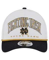 New Era Men's White/Navy Notre Dame Fighting Irish Arch Two-Tone Rope 9FORTY A-Frame M-Crown Adjustable Hat