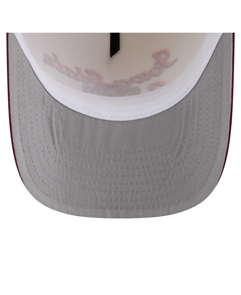 New Era Men's Cream/Cardinal Iowa State Cyclones Vintage Chainstitch 9FIFTY A-Frame Snapback Hat