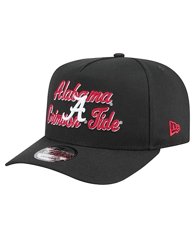 New Era Men's Black Alabama Crimson Tide Vintage Chainstitch 9FIFTY A-Frame Snapback Hat