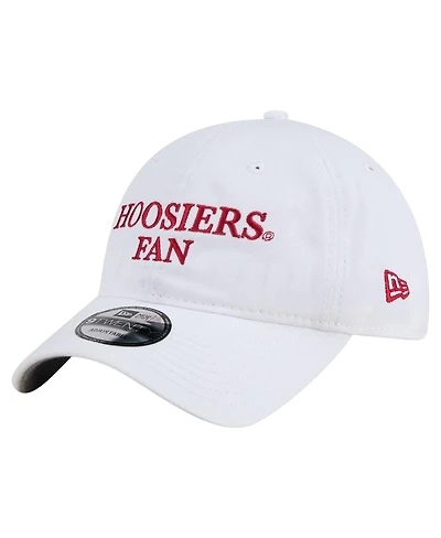New Era Men's White Indiana Hoosiers Fan 9TWENTY Adjustable Hat